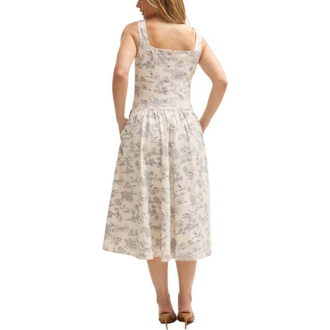 Hayley Corset Inspired Midi Dress, Natural