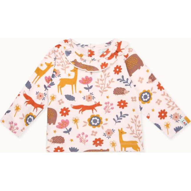 Animal Forest Print And Plain Top - 2 Pack