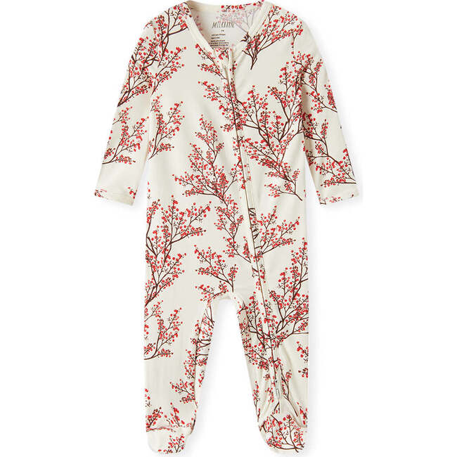 Winterberry Cotton Stretch Zipper Footed Romper