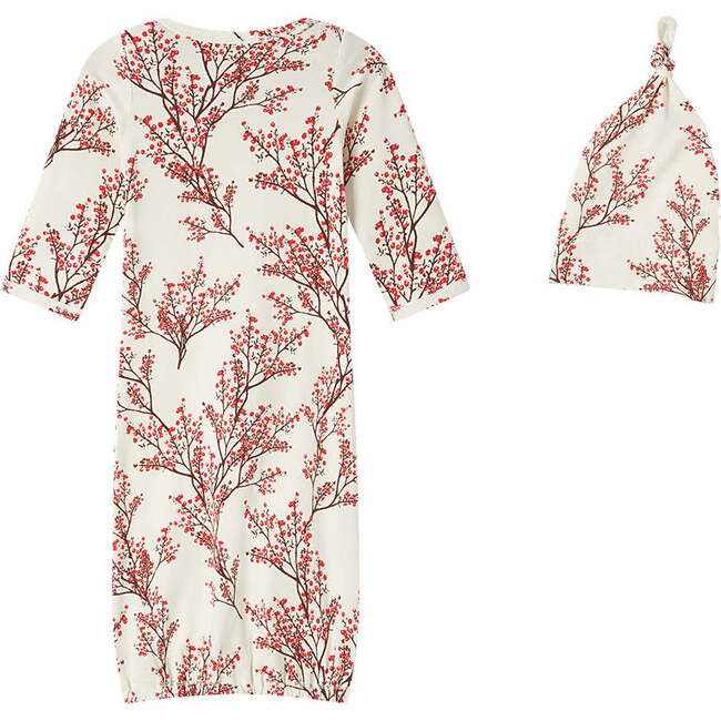 Winterberry Cotton Stretch Newborn Gown & Hat Set