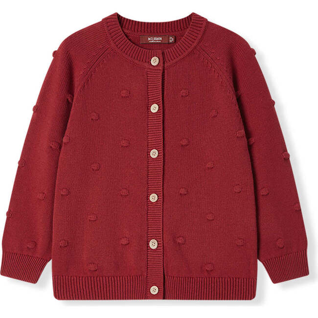 Wine Knit Popcorn Cardigan