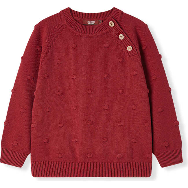 Wine Knit Popcorn Sweater