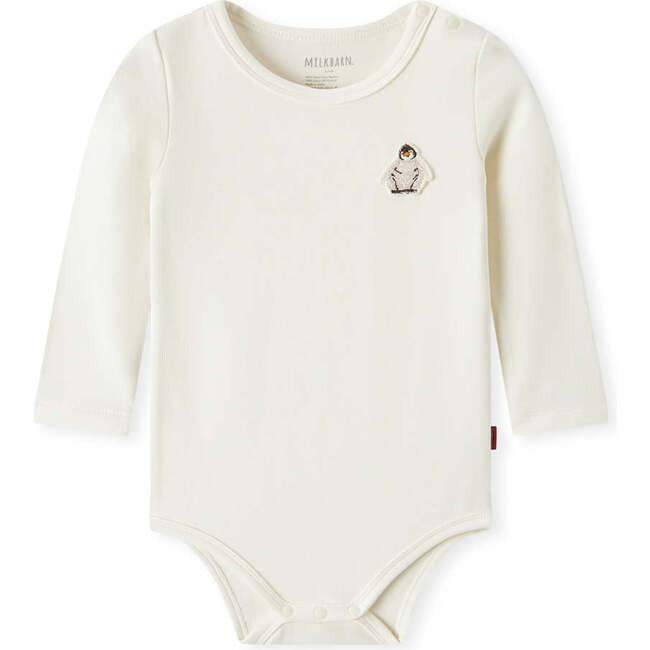 White Brushed Long Sleeve One Piece