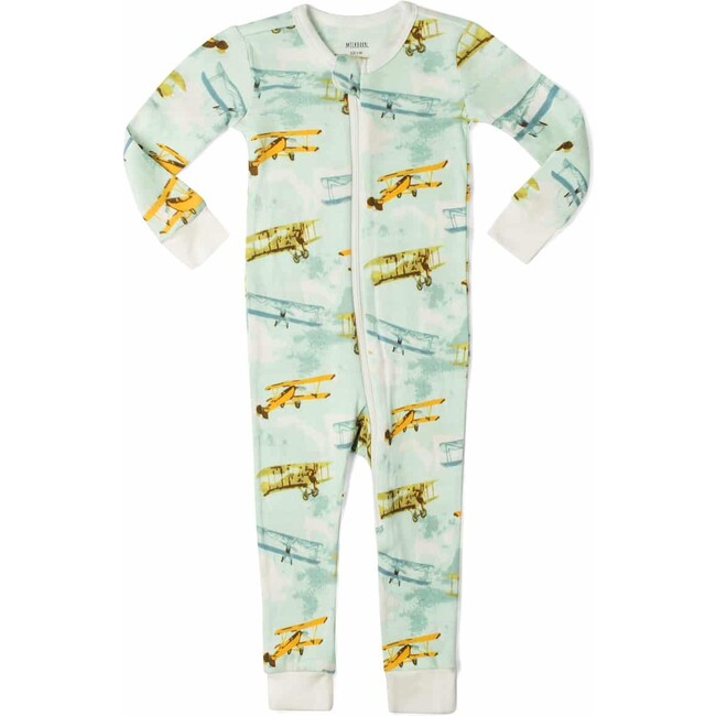 Vintage Planes Organic Cotton Zipper Pajama