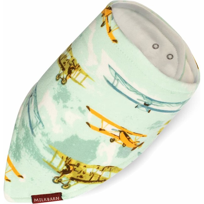 Vintage Planes Organic Cotton Three-Layer Kerchief Bib