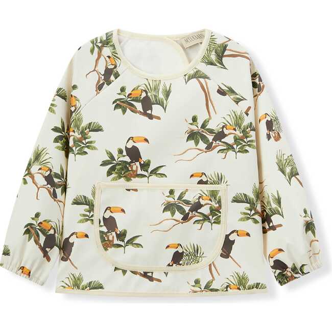 White Toucan Long Sleeve Pocket Bib