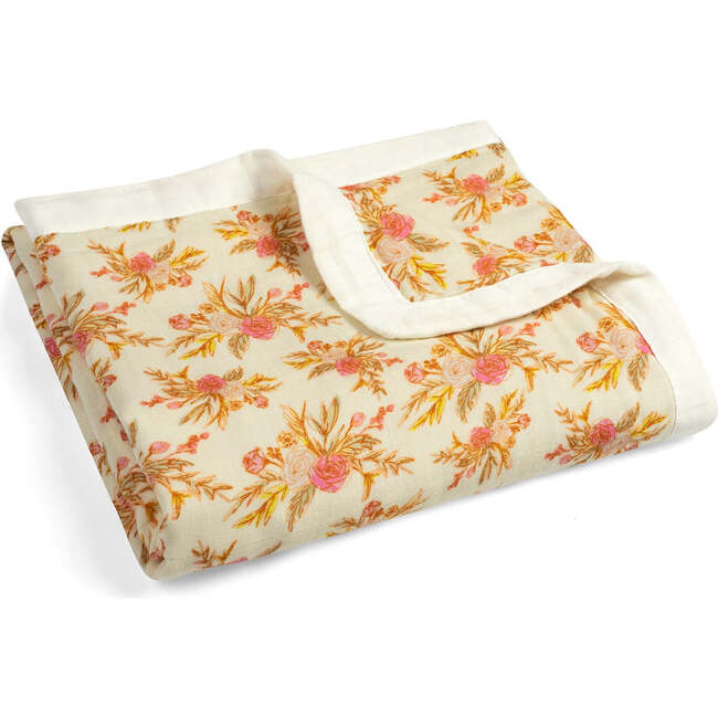 Vintage Floral Big Lovey Three-Layer Muslin Blanket - Blankets - 1