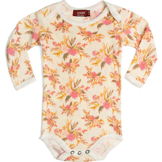 Vintage Floral Organic Cotton Long Sleeve One Piece