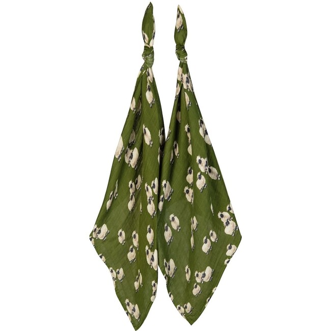 Valais Sheep Bamboo Muslin Two-Piece Burp Cloth Set