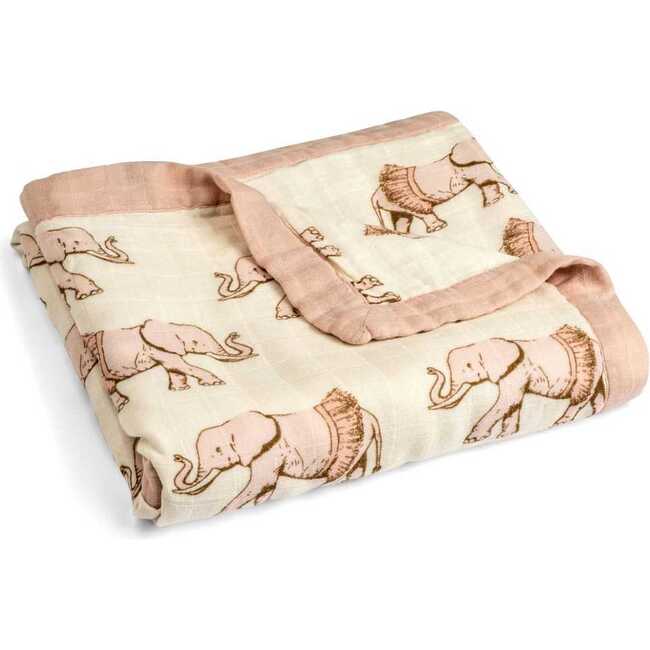 Tutu Elephant Big Lovey Three-Layer Muslin Blanket