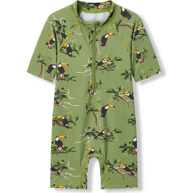 Toucan Zipper Shortall Swimsuit