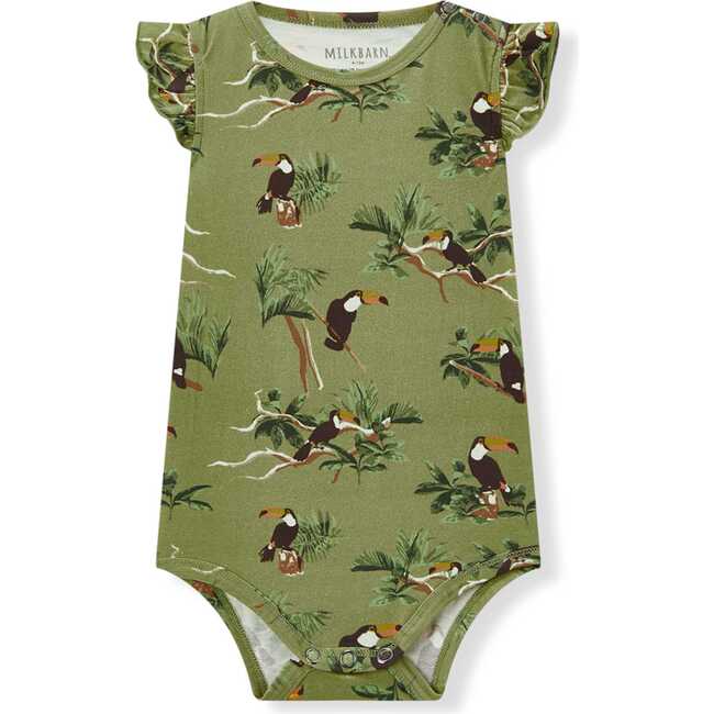 Toucan Cotton Stretch Ruffle One Piece