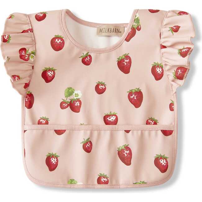 Strawberry Ruffle Pocket Bib