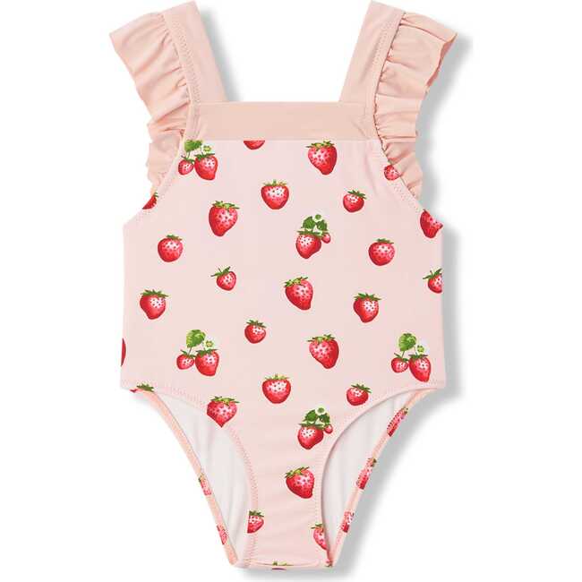Strawberry Ruffle Square Neck Swimsuit