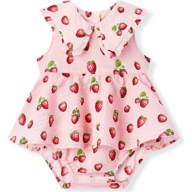 Strawberry Ruffle Collar One Piece Dress