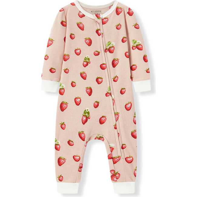 Strawberry Organic Cotton Zipper Pajama