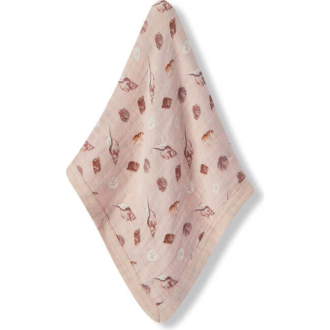Seashells Mini Lovey Two-Layer Muslin Security Blanket