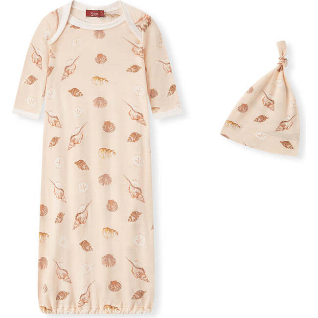 Seashells Bamboo Newborn Gown & Hat Set