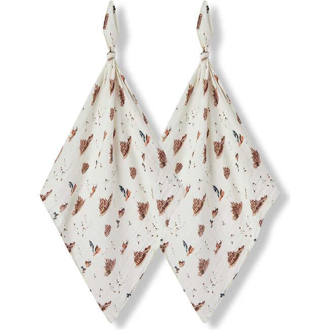 Sandcastle Organic Cotton Muslin Two-Piece Burp Cloth Set