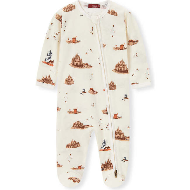 Sandcastle Organic Cotton Zipper Footed Romper
