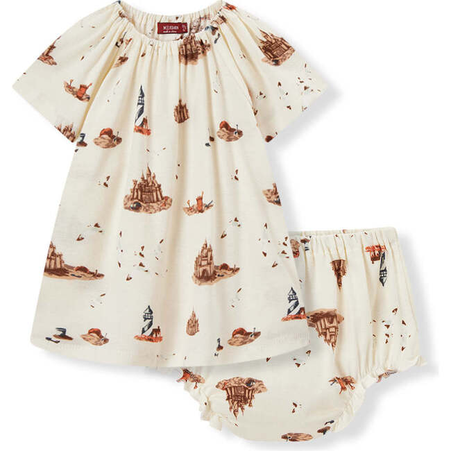 Sandcastle Organic Cotton Dress & Bloomer Set