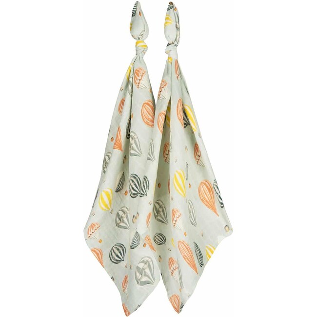 Vintage Balloons Organic Cotton Muslin Two-Piece Burp Cloth Set