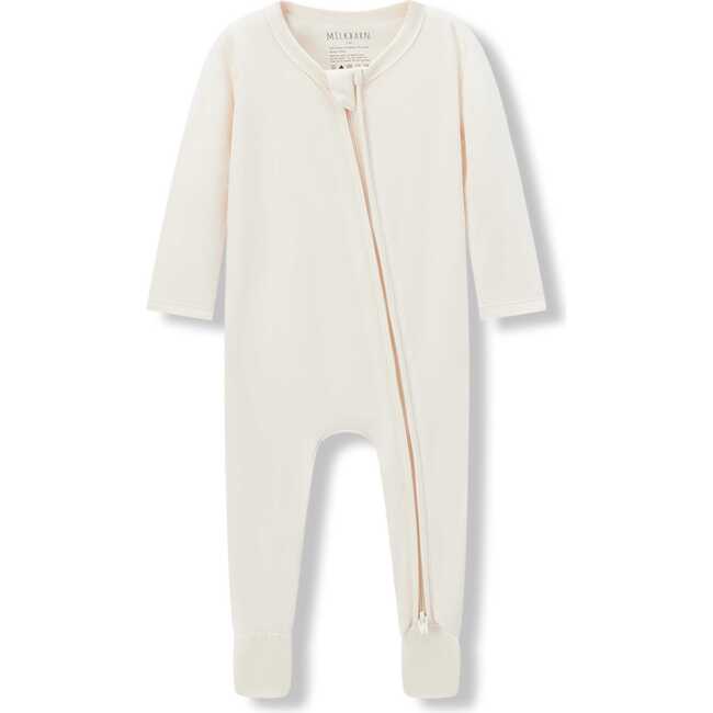 Salt Luxe Solid Zipper Footed Romper