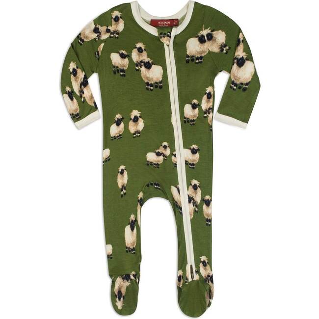 Valais Sheep Bamboo Zipper Footed Romper