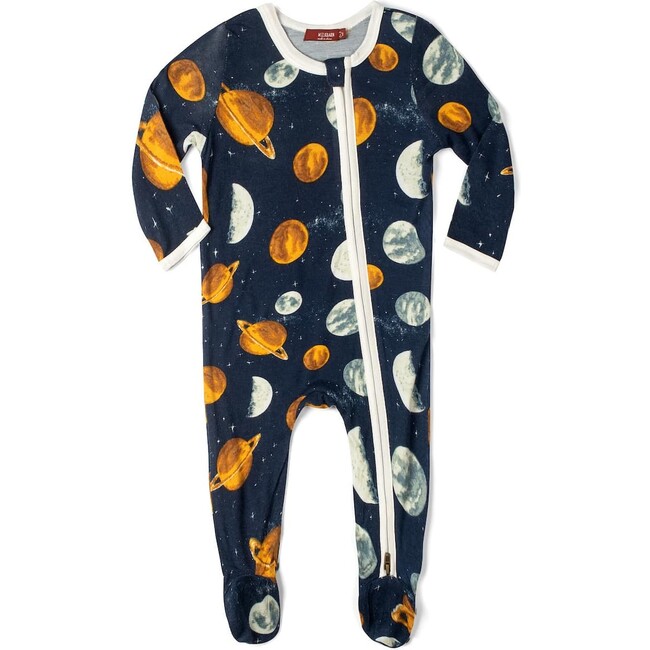 Planets Bamboo Zipper Footed Romper