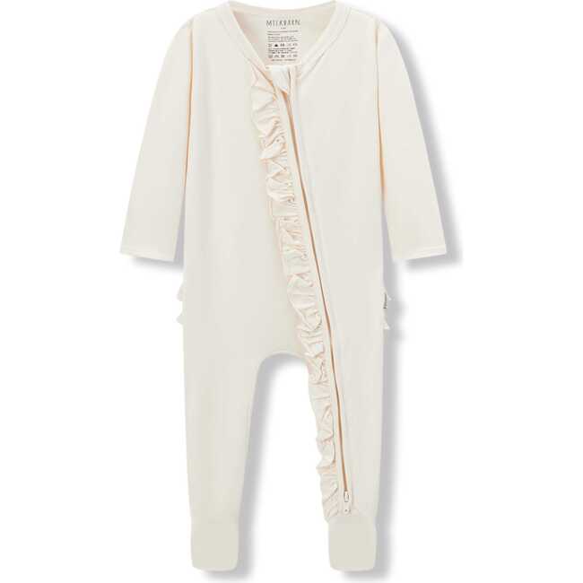 Salt Luxe Solid Ruffle Footed Romper