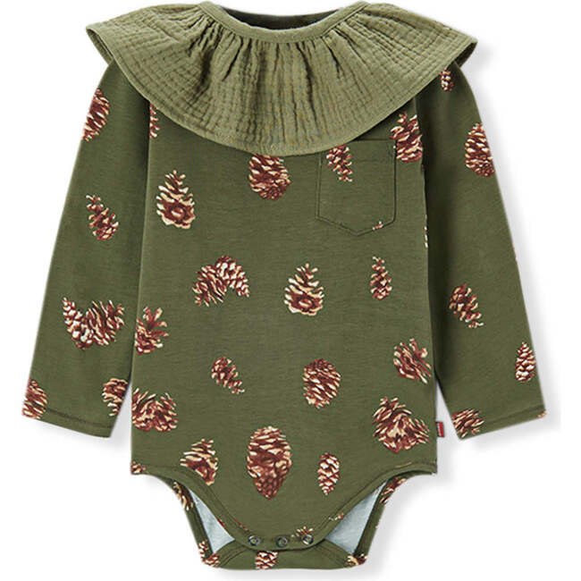 Pinecone Cotton Stretch Removable Collar Long Sleeve One piece