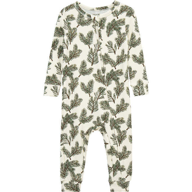 Pine Brushed Zipper Pajama