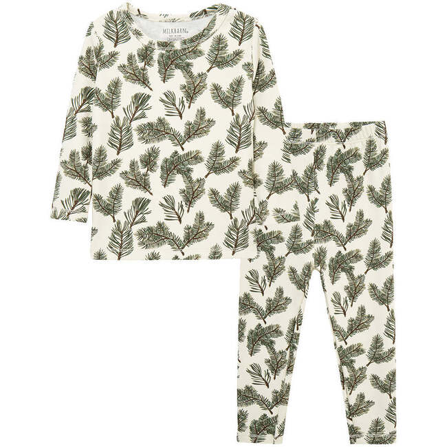 Pine Brushed Long Sleeve Two Piece Pajama Set