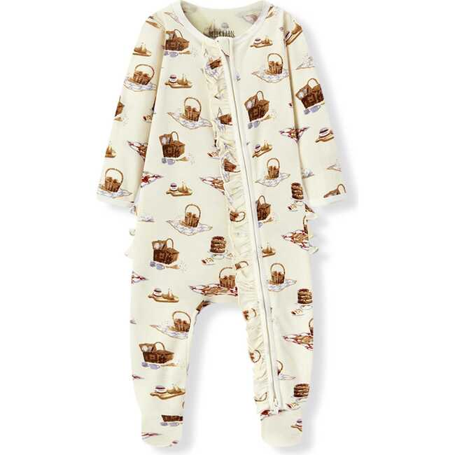 Picnic Organic Cotton Ruffle Footed Romper