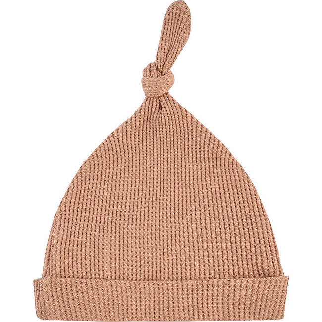 Tawny Rose Waffle Knotted Beanie Hat