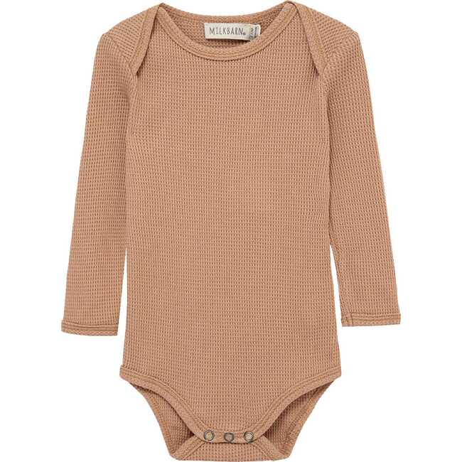 Tawny Rose Waffle Long Sleeve One Piece