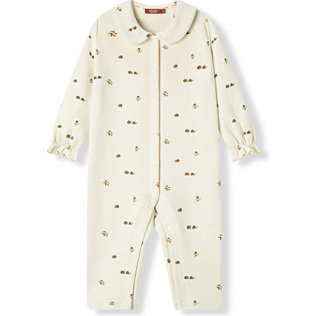 Lil' Mushroom Stretch Fleece Collar Jumpsuit