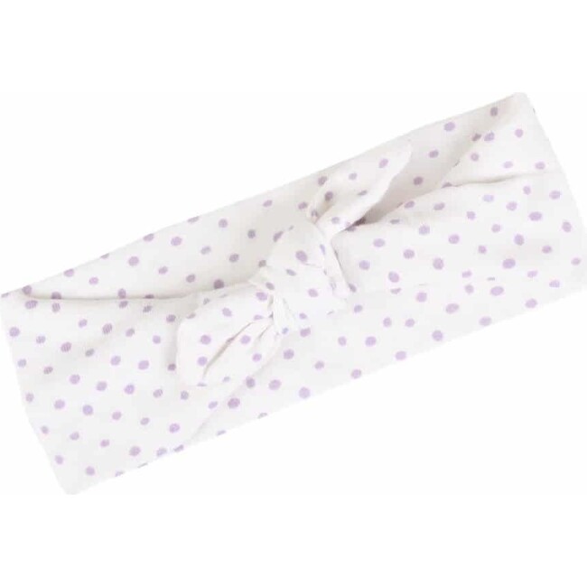 Lavender Dot Organic Cotton Knotted Headband