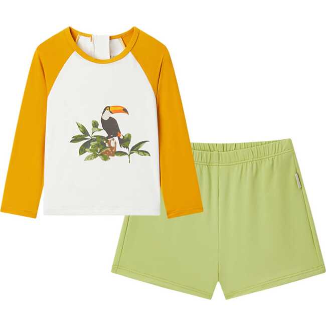 Island Toucan Long Sleeve Shirt & Trunks Swim Set