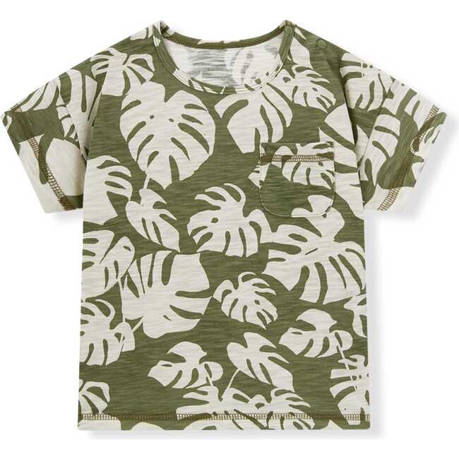 Island Leaf Silhouette Slub Cotton Pocket Tee