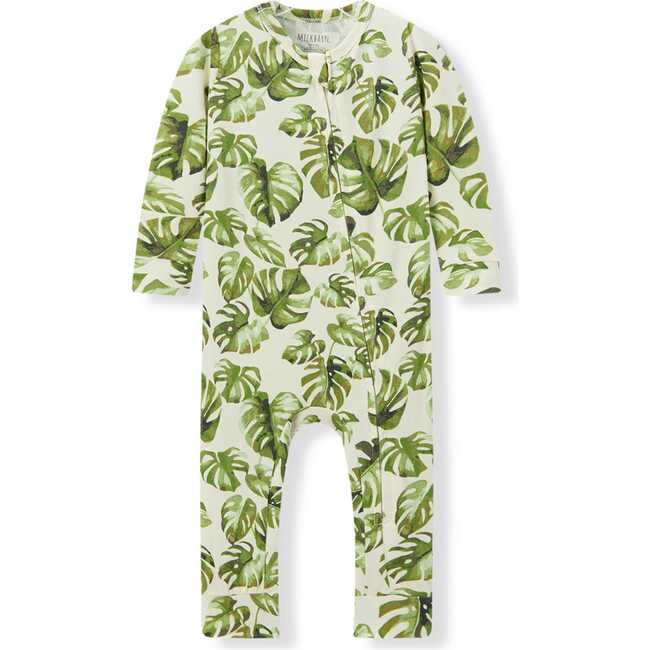 Island Leaf Cotton Stretch Zipper Pajama