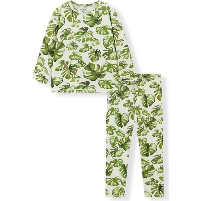 Island Leaf Cotton Stretch Long Sleeve Two Piece Pajama Set