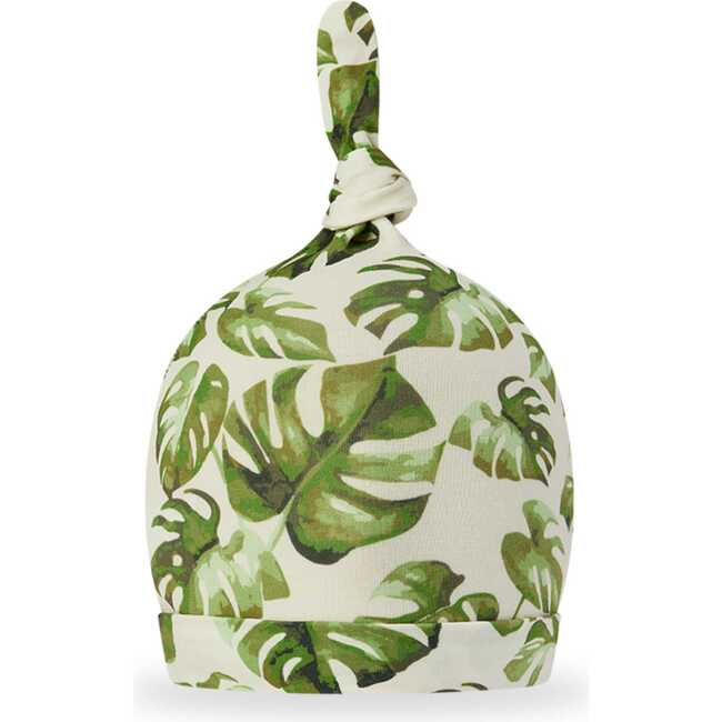 Island Leaf Cotton Stretch Knotted Beanie Hat