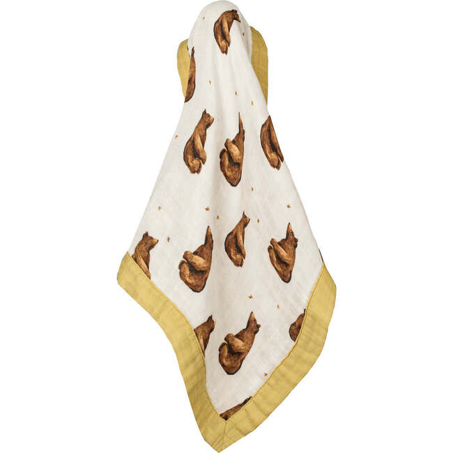 Honey Bear Mini Lovey Two-Layer Muslin Security Blanket