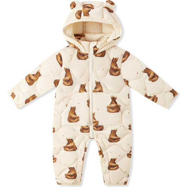 Honey Bear Lightweight Down Hooded Jumpsuit
