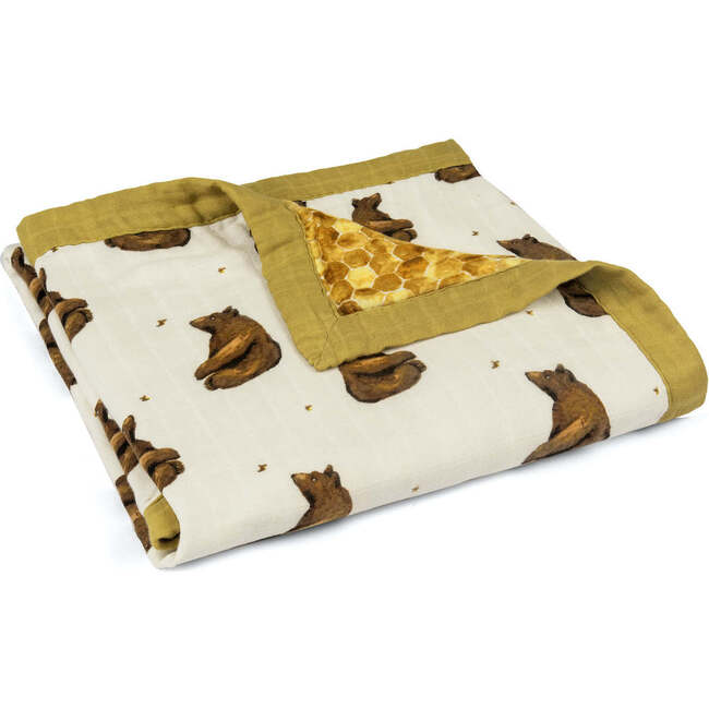 Honey Bear Big Lovey Three-Layer Muslin Blanket