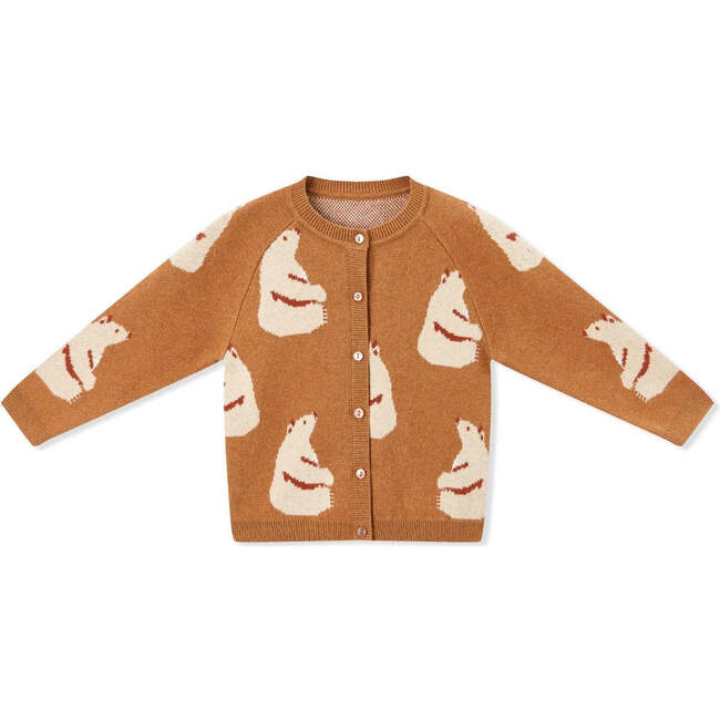 Honey Bear Knitted Birdseye Jacquard Cardigan