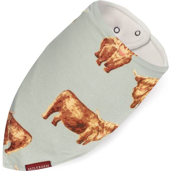 Highland Cow Bamboo Three-Layer Kerchief Bib