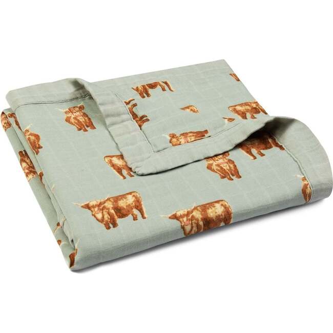 Highland Cow Big Lovey Three-Layer Muslin Blanket