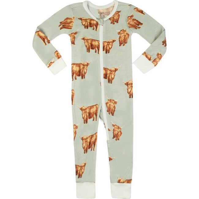 Highland Cow Bamboo Zipper Pajama